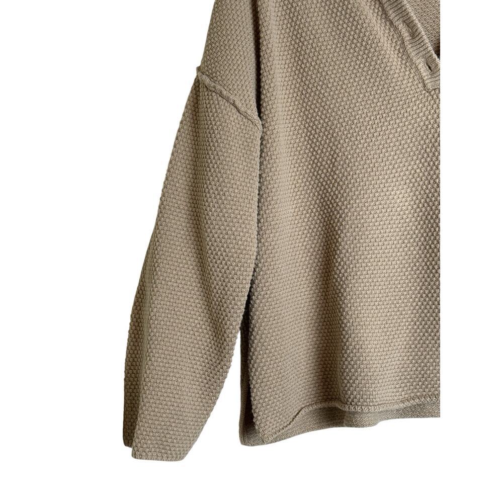 Mod Ref Catalina Waffle Knit Tan Henley Sweater Oversized Women's Size L - Picture 3 of 7